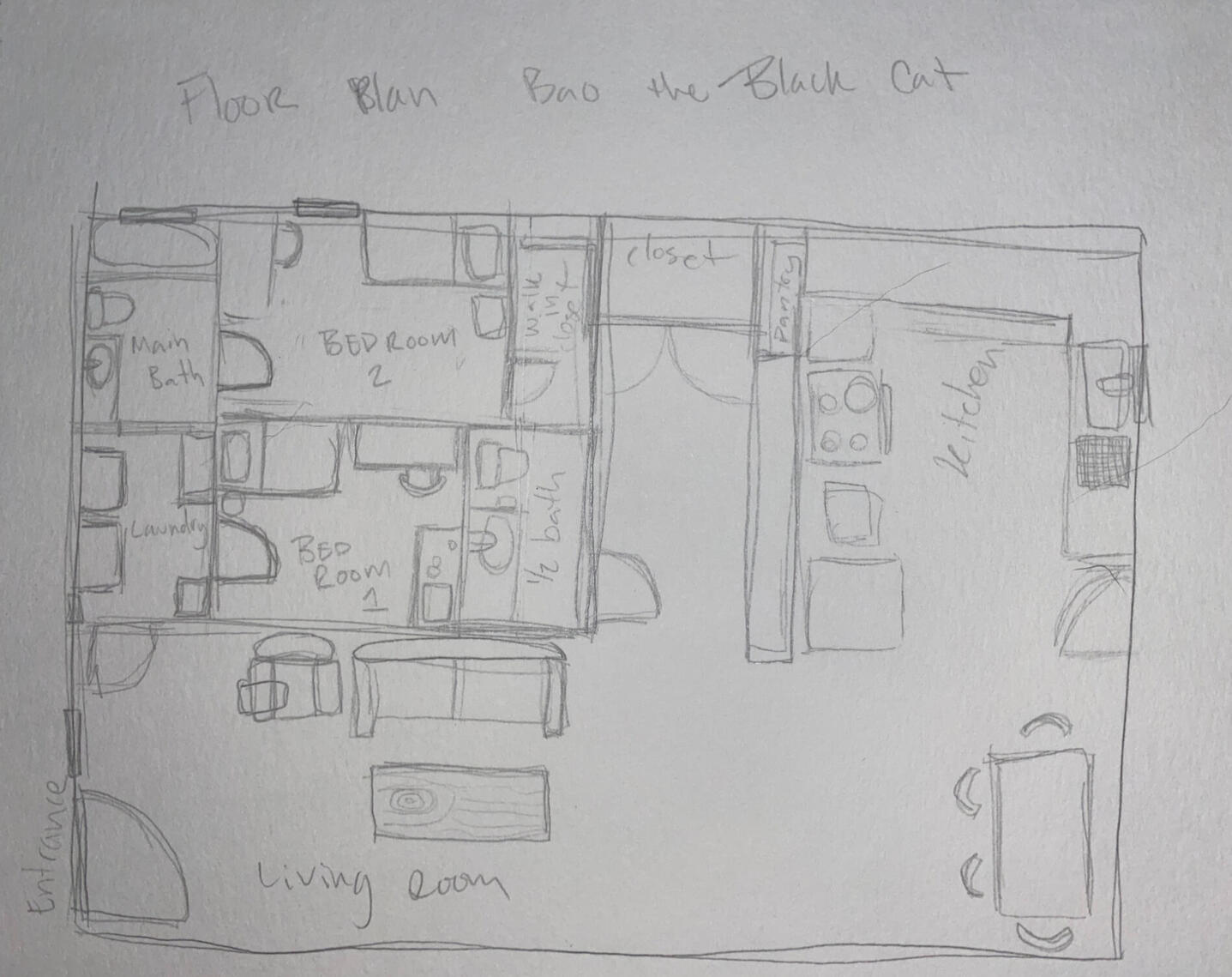 The First Drafted Floor Plan